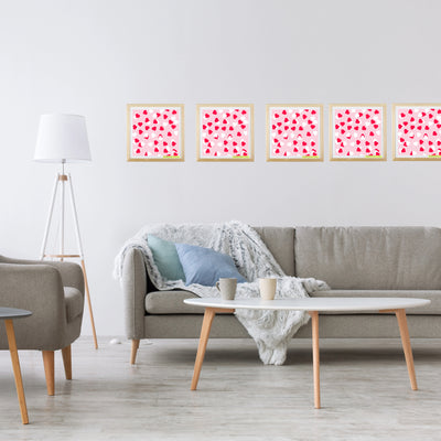In the name of love passion pink and white hearts Poster