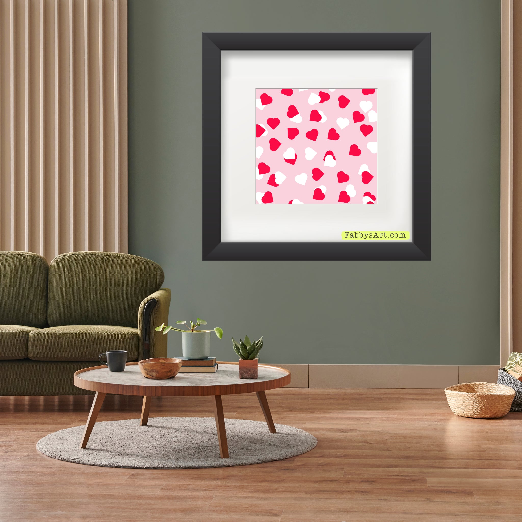 In the name of love passion pink and white hearts Poster