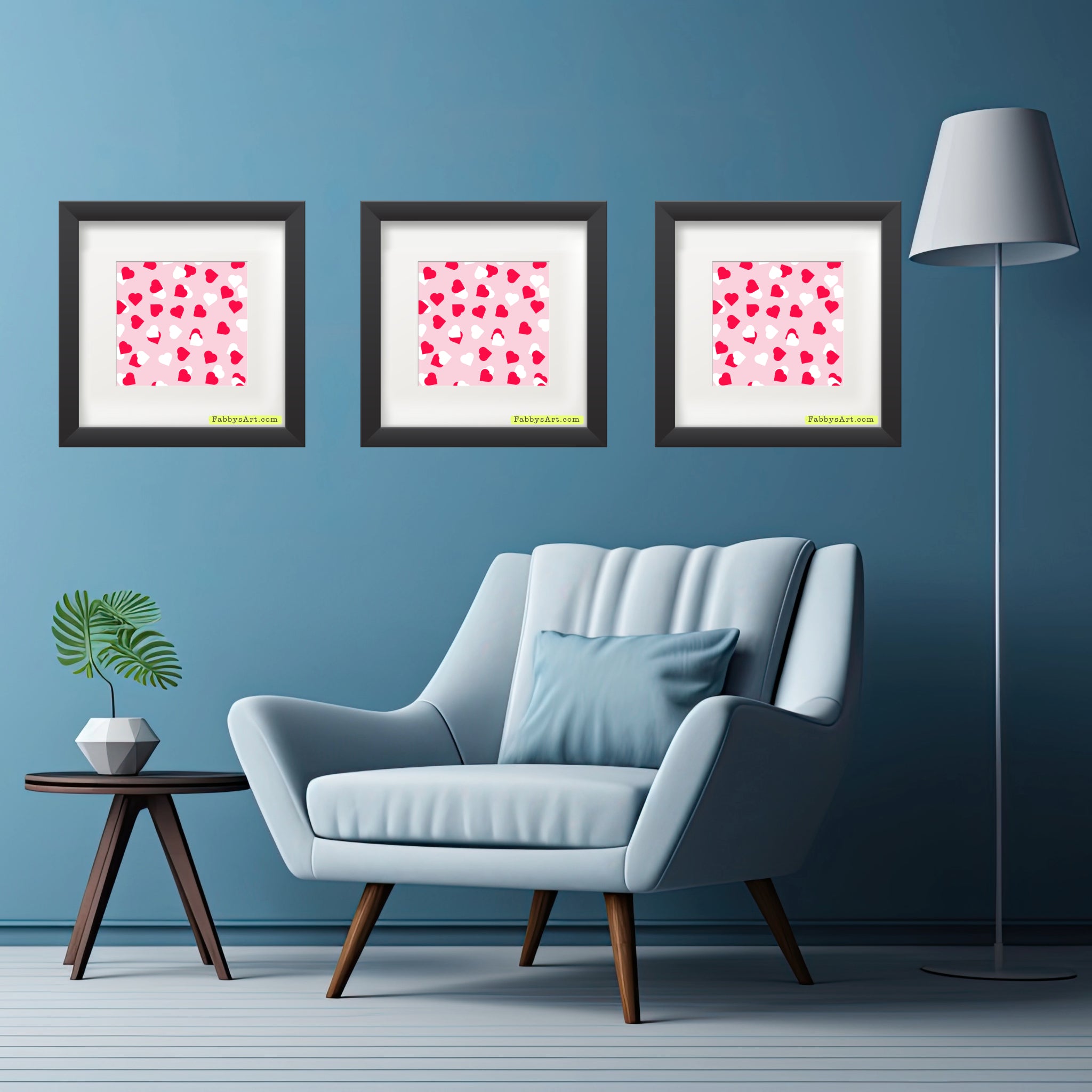 In the name of love passion pink and white hearts Poster