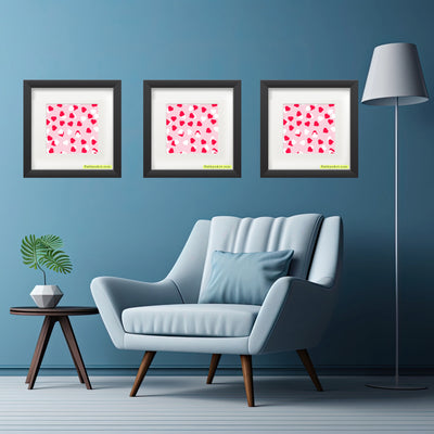 In the name of love passion pink and white hearts Poster