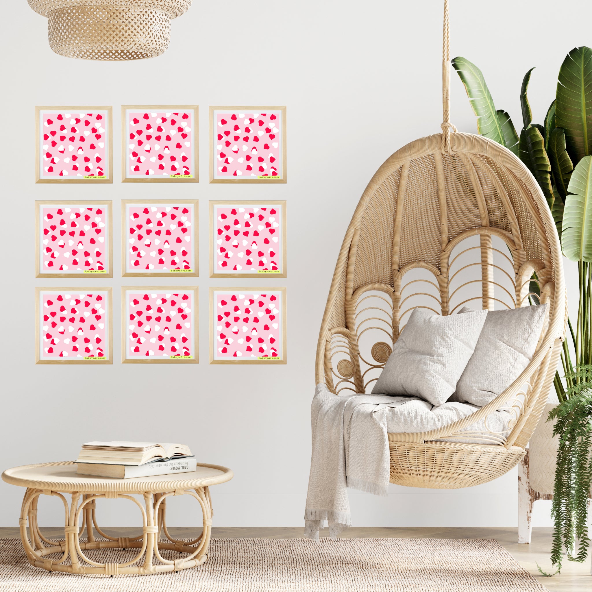 In the name of love passion pink and white hearts Poster