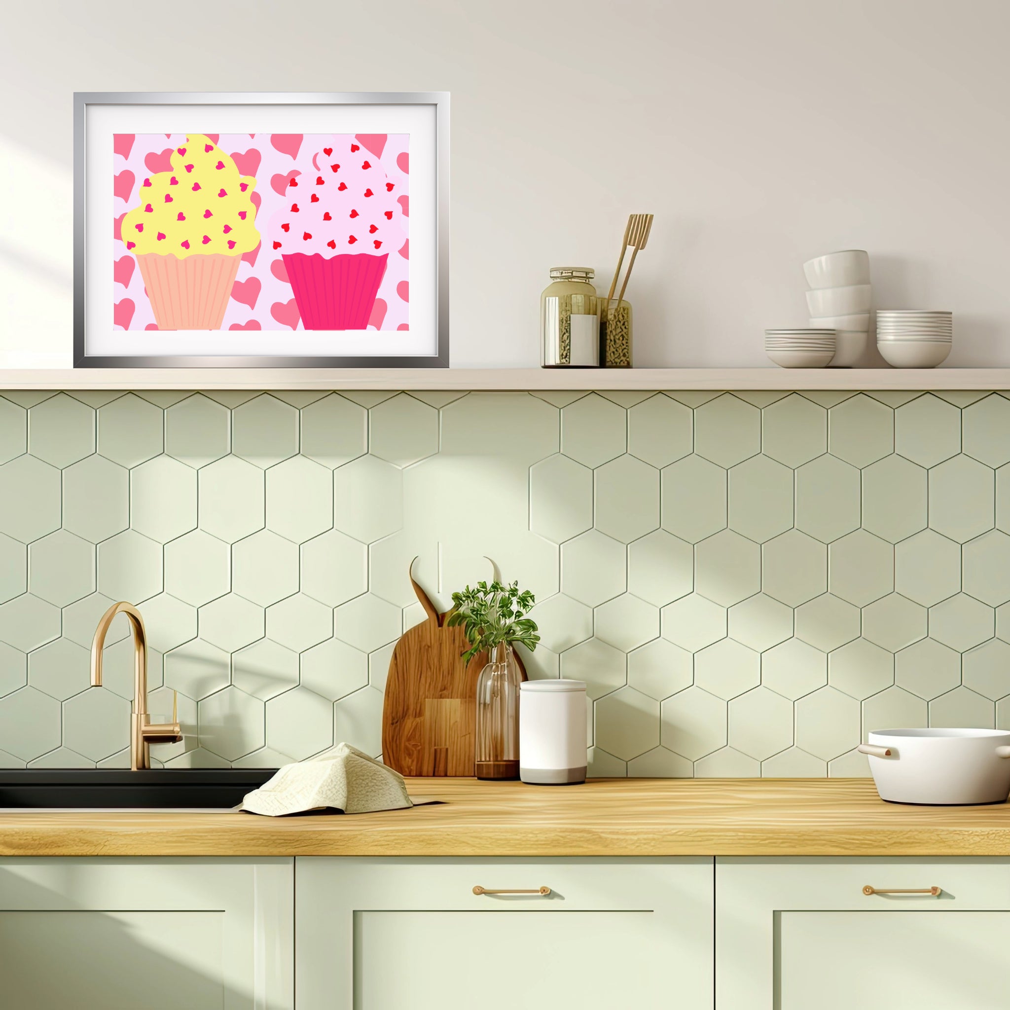 Two cupcakes in love Poster