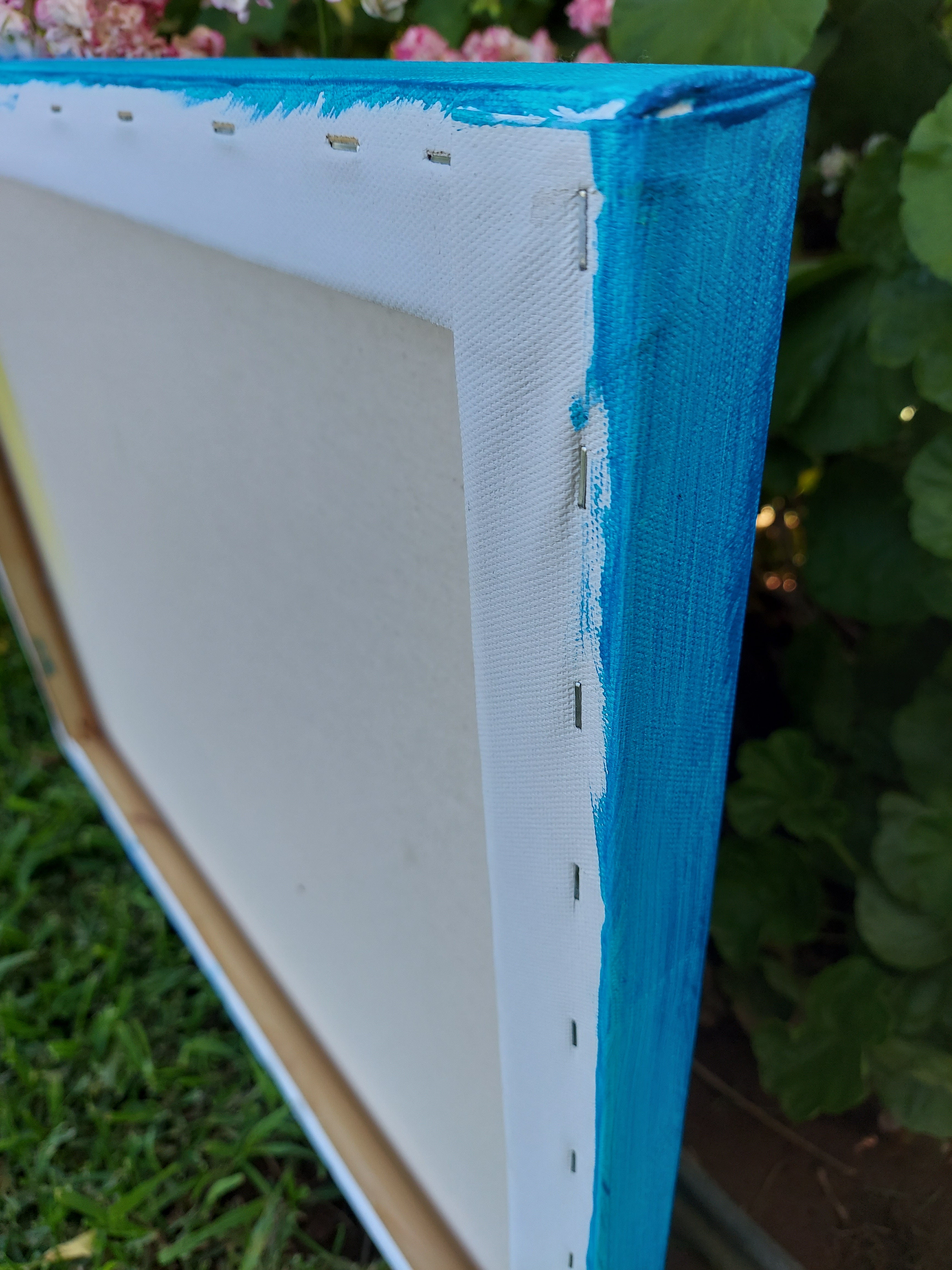 Green Triangular Stripes painting