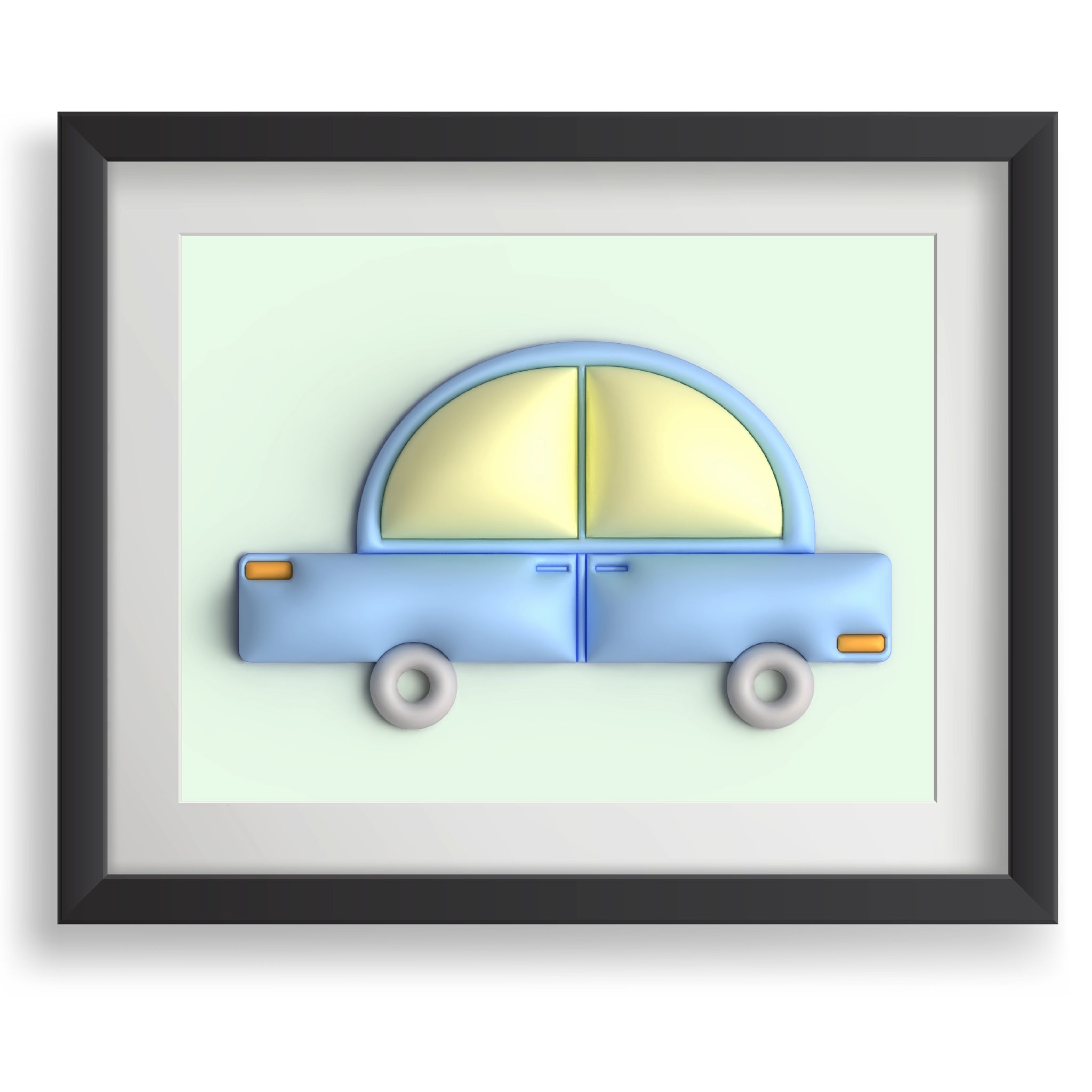 Blue car in green Poster