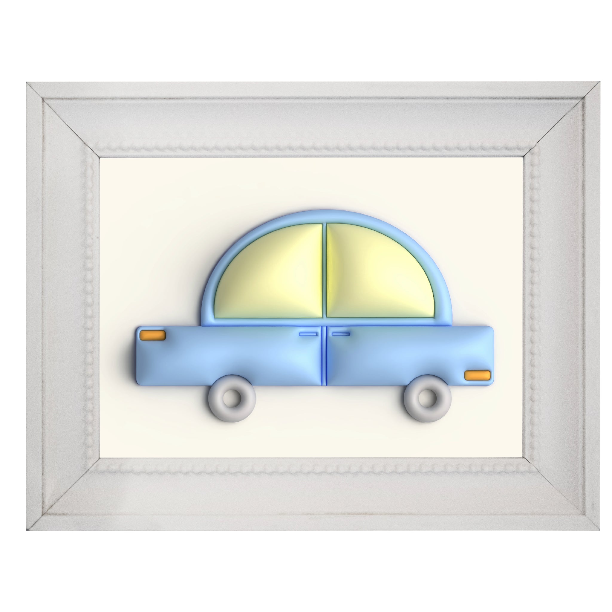 Blue car in yellow Poster