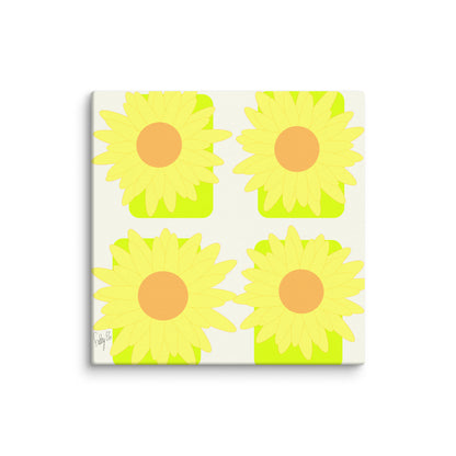 Sunflower squares canvas print