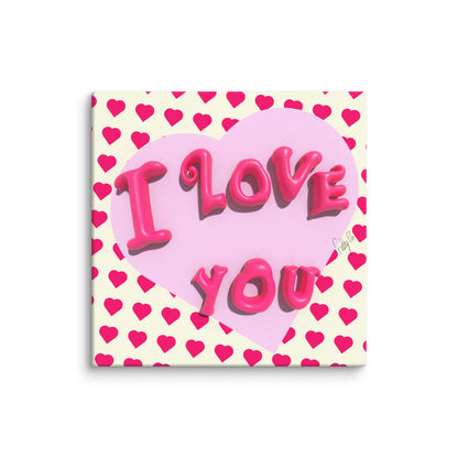 I love you heart canvas print