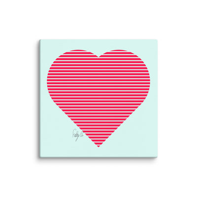 In love (passion heart stripes) canvas print