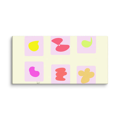 Pink squares in motion canvas print