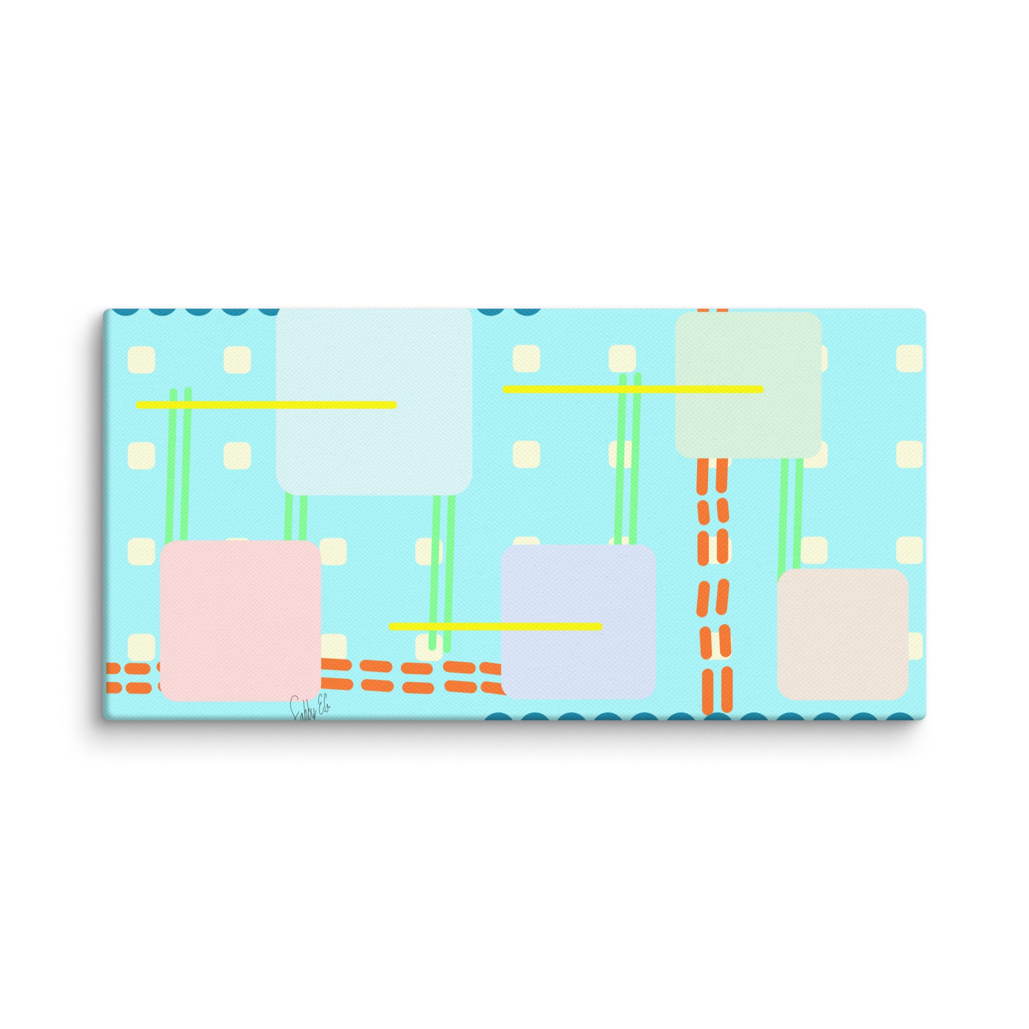 Off grid blue canvas print