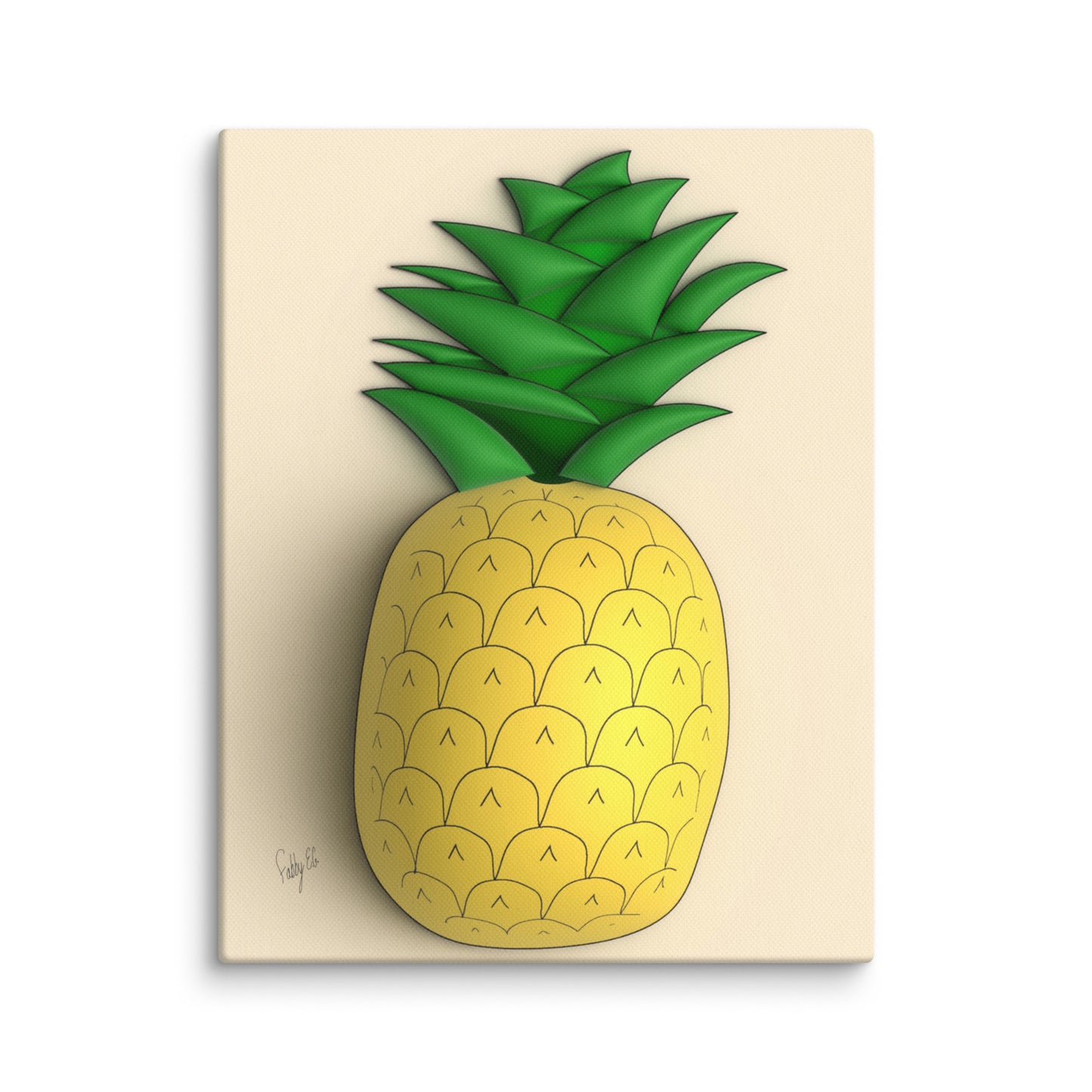 Pineapple 3D canvas print