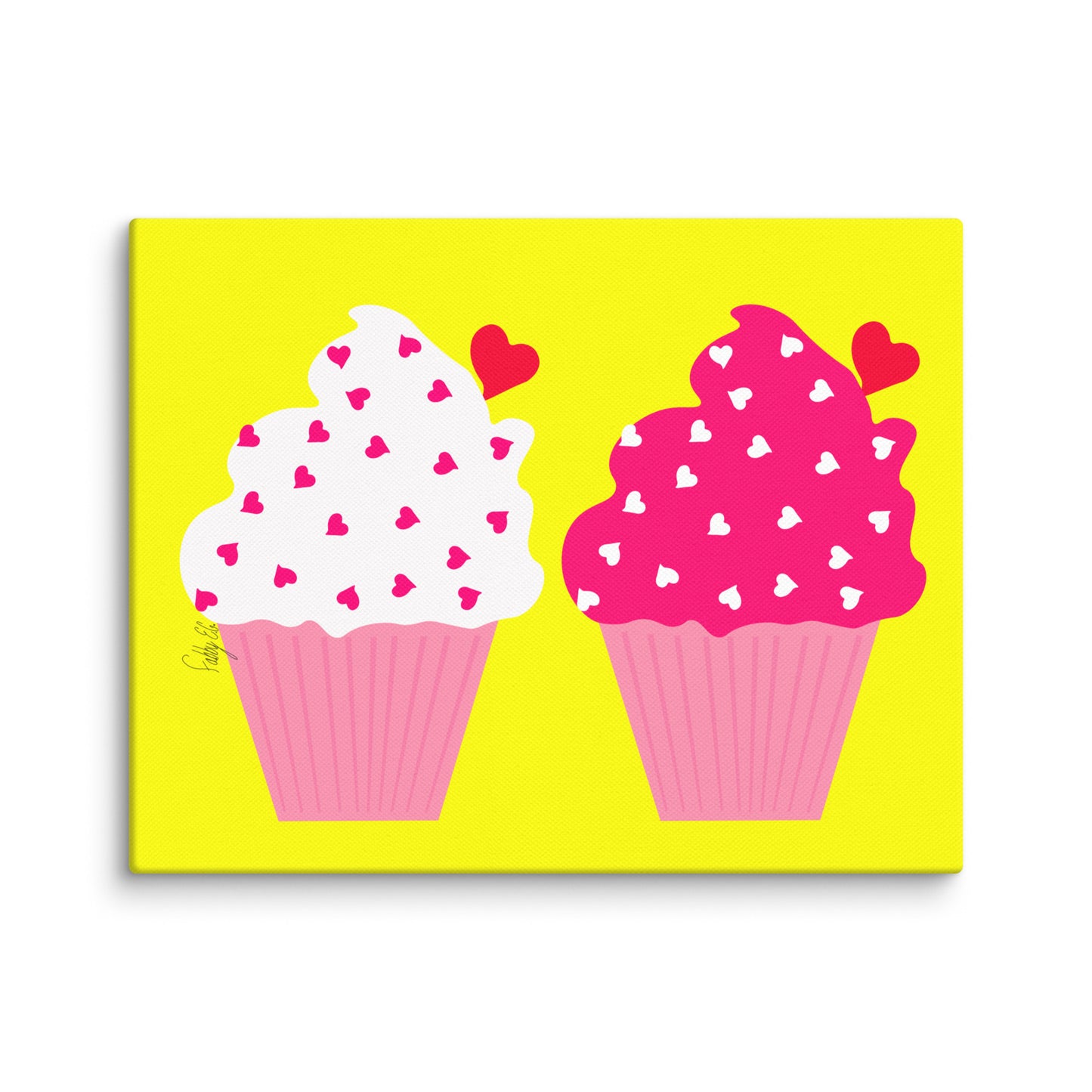 Cupcake love canvas print