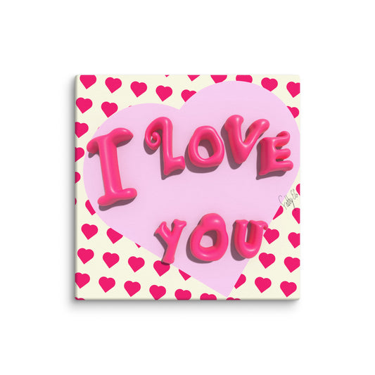 I love you heart canvas print