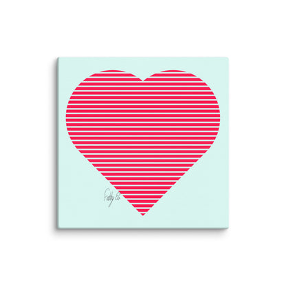 In love (passion heart stripes) canvas print