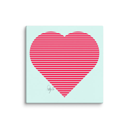 In love (passion heart stripes) canvas print