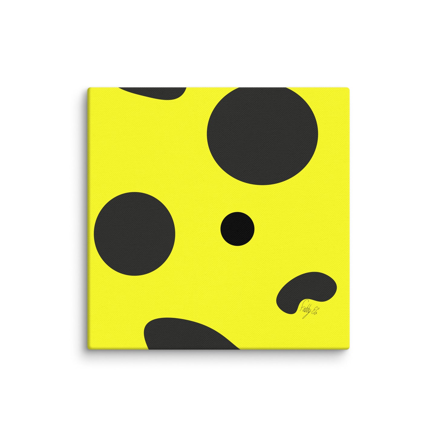 Dots yellow canvas print