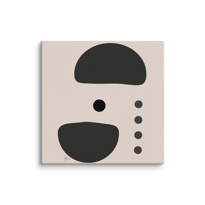 Dots taking sides Light pale canvas print