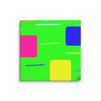 Time zone in a square green canvas print