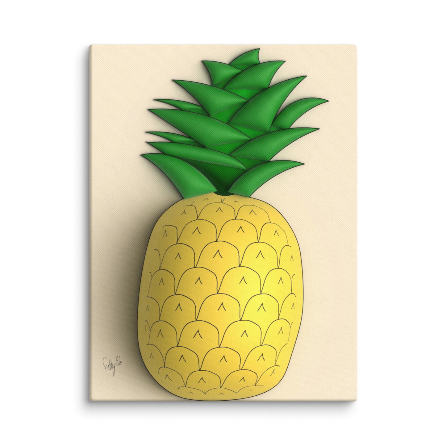 Pineapple 3D canvas print