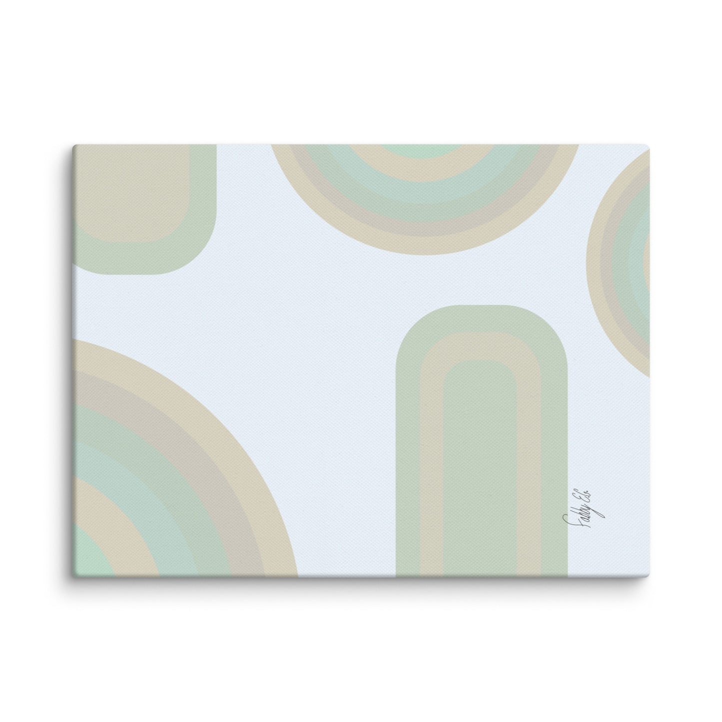 Neutral patterns blue canvas print