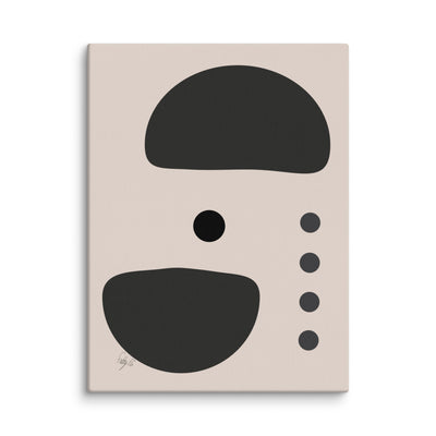 Dots taking sides Light pale canvas print