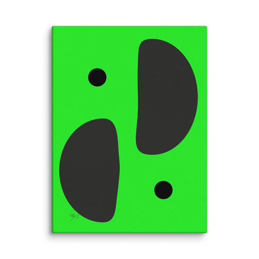 Mirror effect dots green canvas print