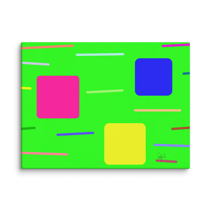 Time zone in a square green canvas print