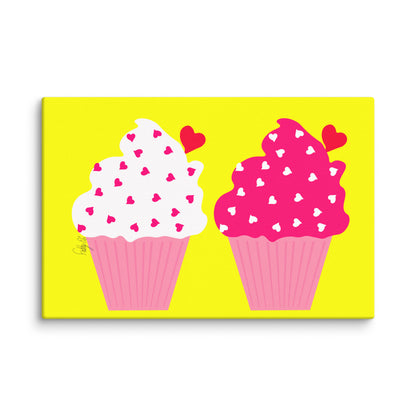 Cupcake love canvas print