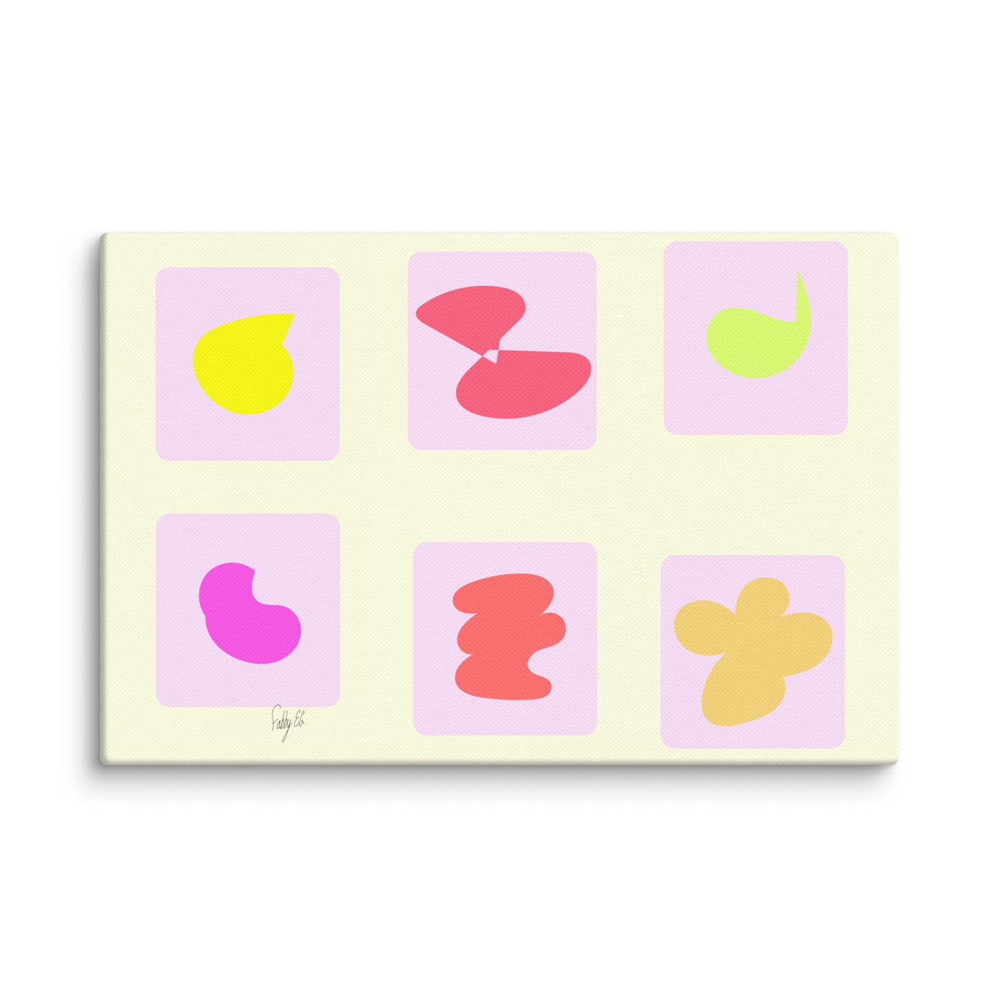 Pink squares in motion canvas print