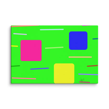 Time zone in a square green canvas print