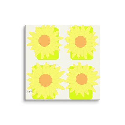 Sunflower squares canvas print