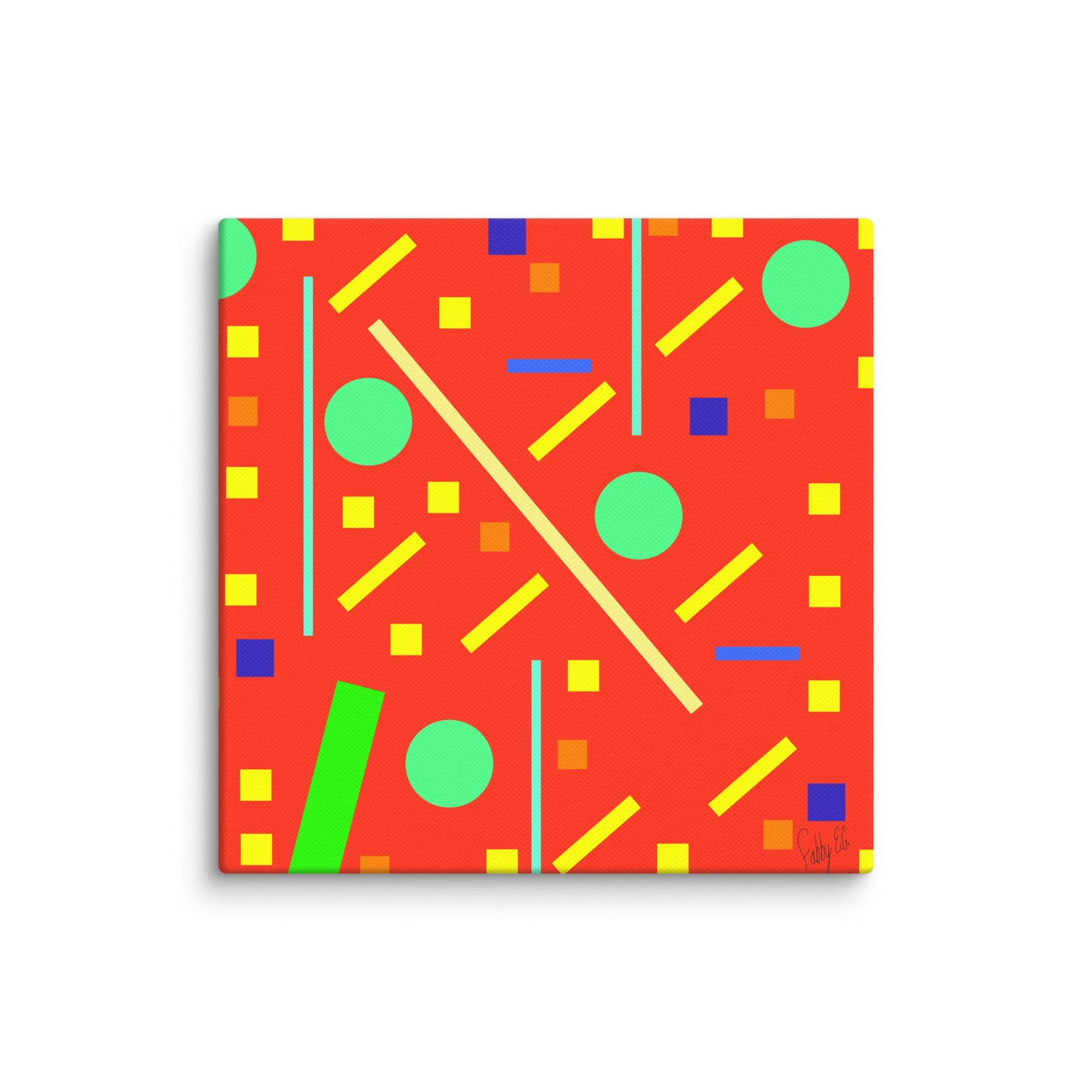 Squares and petite rectangles (orange) canvas print