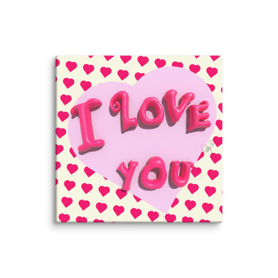I love you heart canvas print