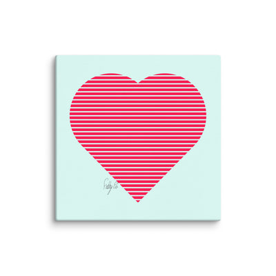 In love (passion heart stripes) canvas print