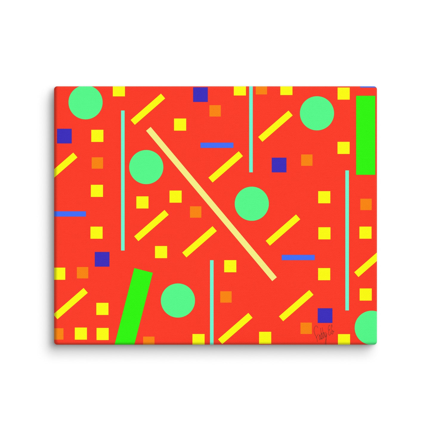 Squares and petite rectangles (orange) canvas print