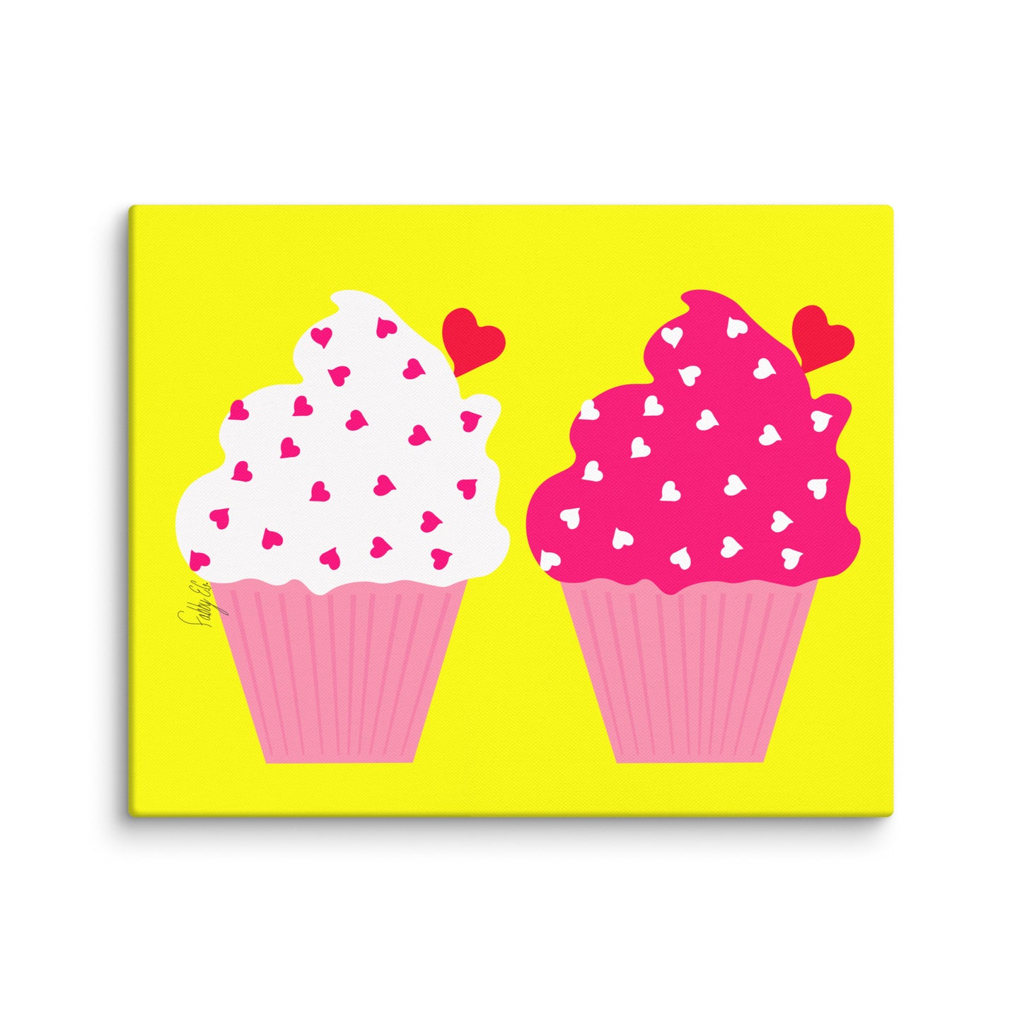 Cupcake love canvas print