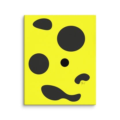 Dots yellow canvas print