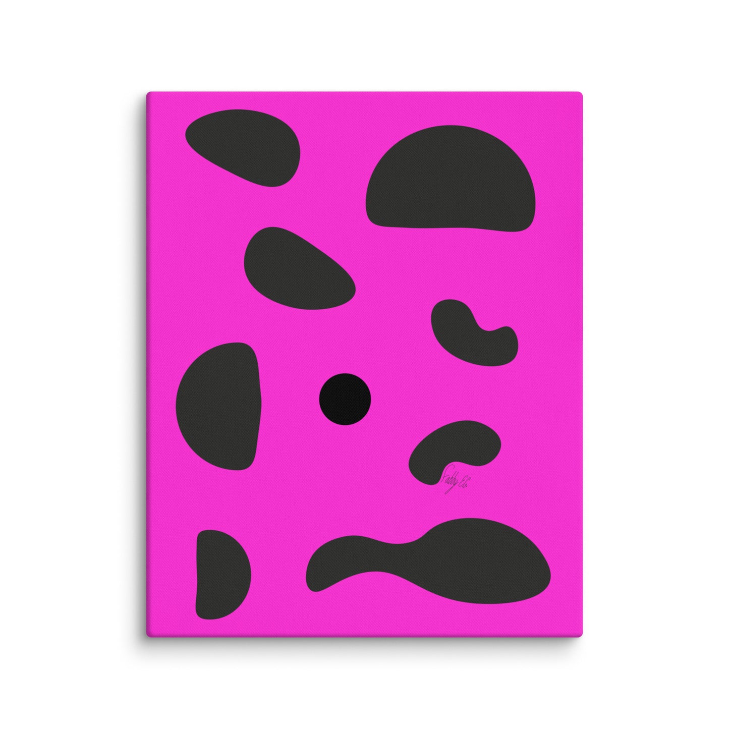 Dots pink canvas print