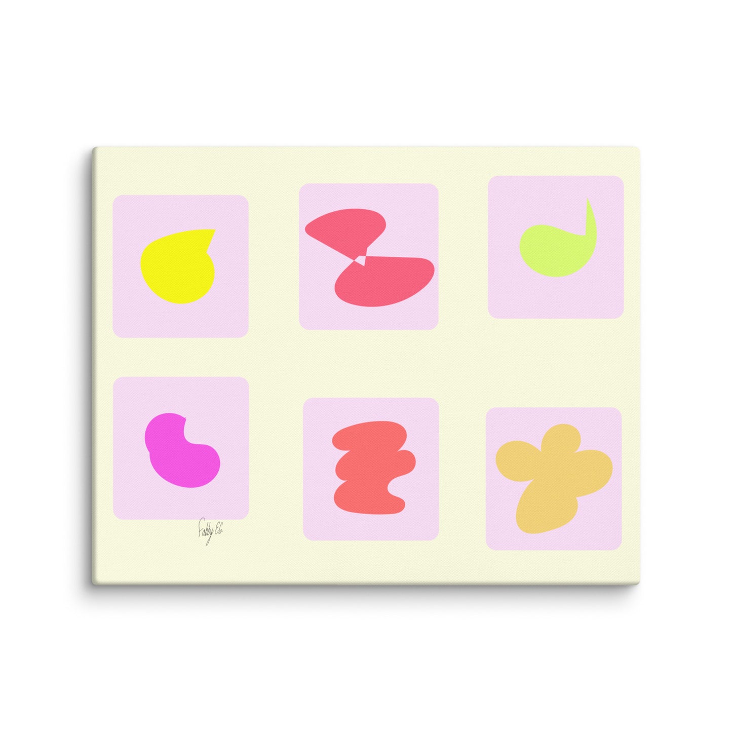 Pink squares in motion canvas print