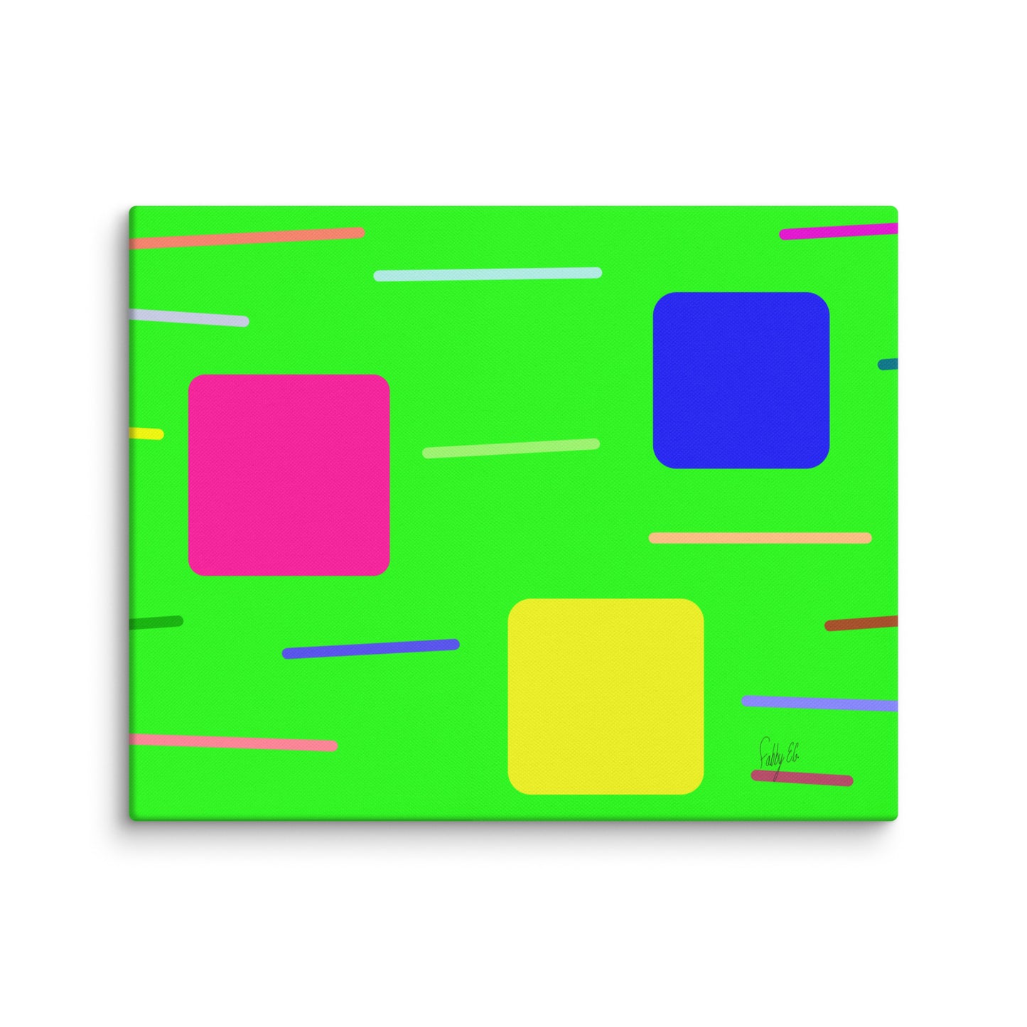 Time zone in a square green canvas print