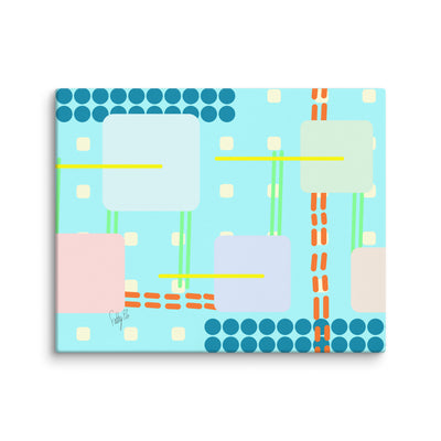 Off grid blue canvas print