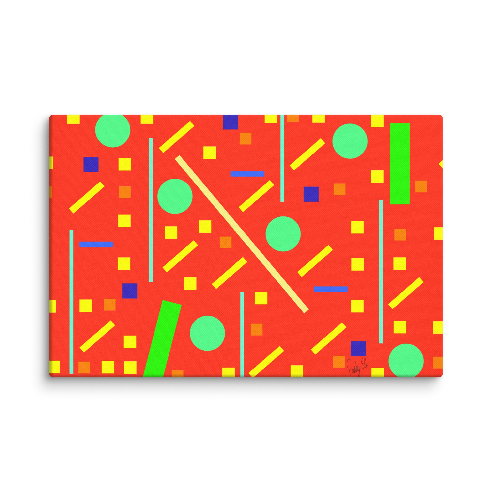 Squares and petite rectangles (orange) canvas print