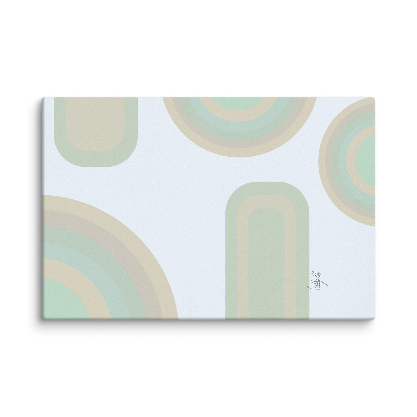 Neutral patterns blue canvas print