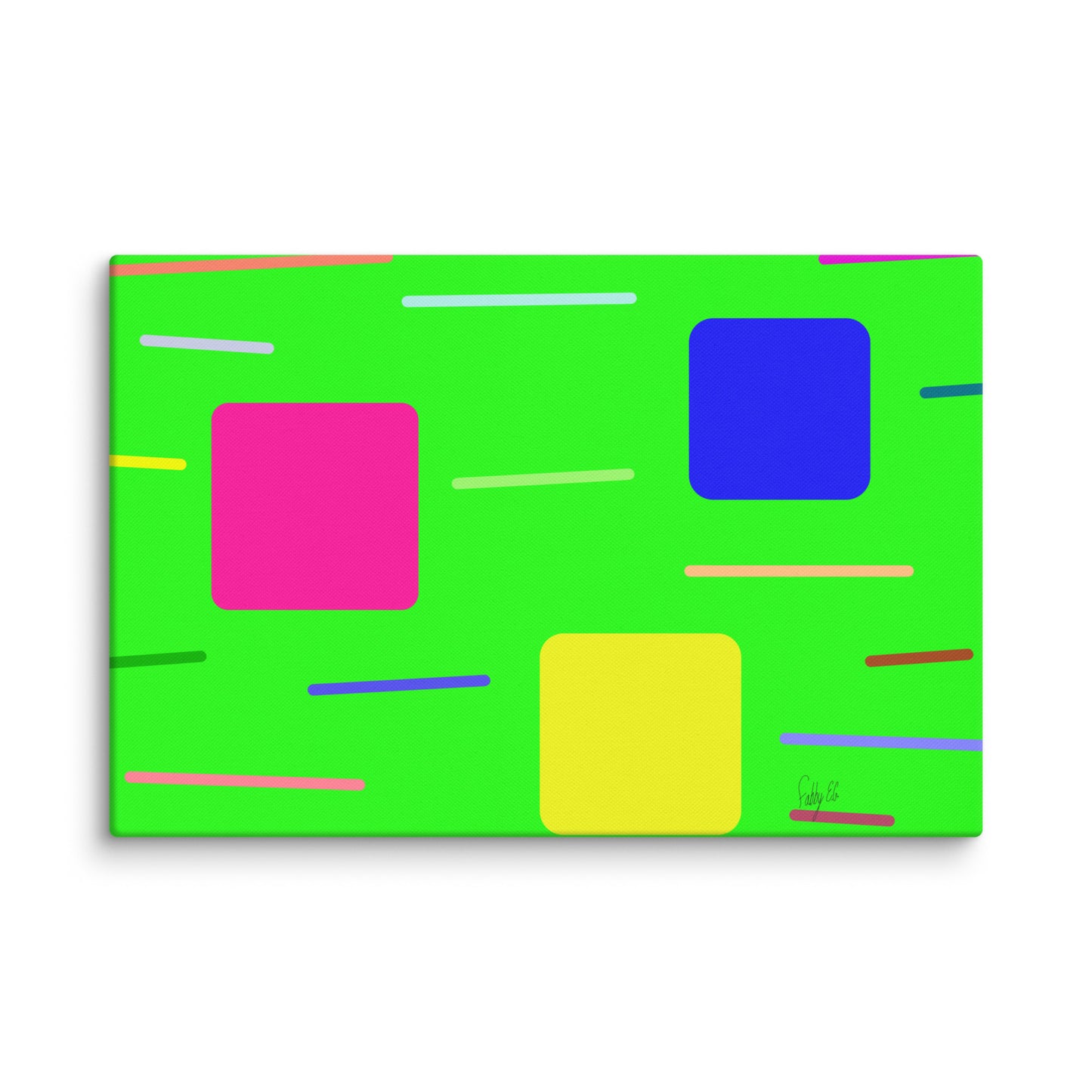 Time zone in a square green canvas print