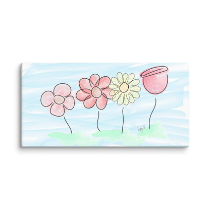 Buying myself four flowers canvas print