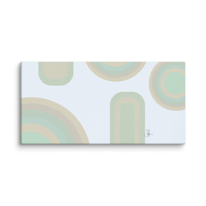 Neutral patterns blue canvas print