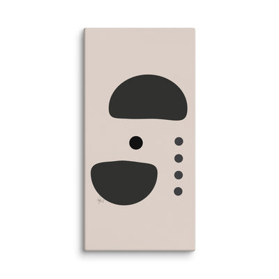 Dots taking sides Light pale canvas print