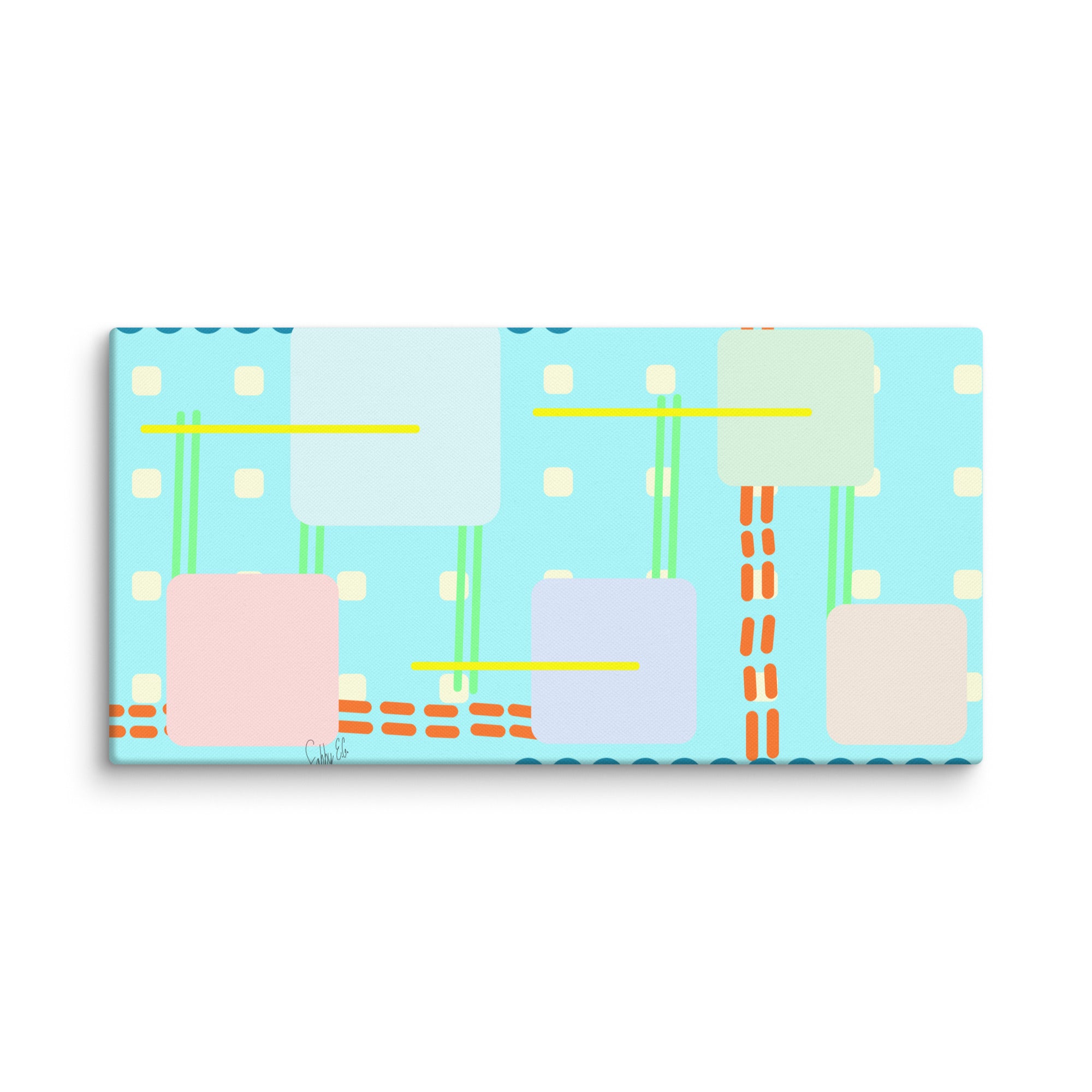 Off grid blue canvas print