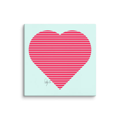 In love (passion heart stripes) canvas print