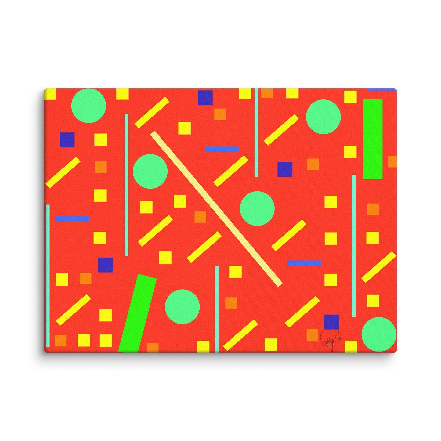 Squares and petite rectangles (orange) canvas print